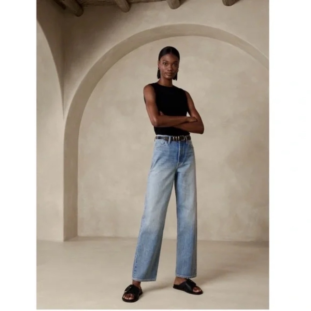 Banana Republic Mid-Rise Loose Stovepipe Jeans